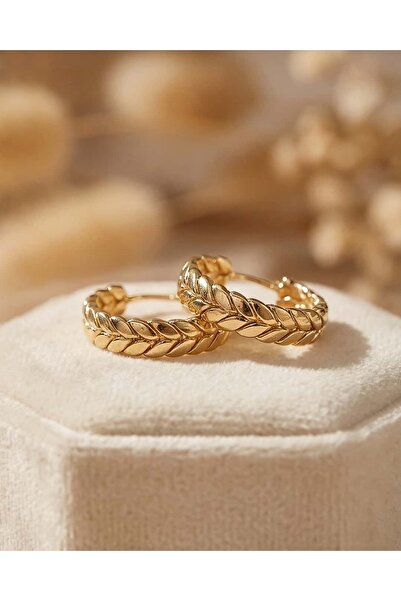 Portakal Esintisi Dorela Başak Hoop Steel Earrings