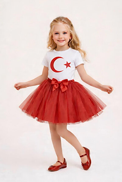 Ceylin Fashion طقم بناتي مكون من قطعتين: تي شيرت 23 أبريل مزين بنجمة القمر وت...