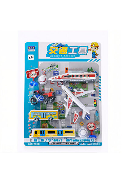 Issa Jucării Mijloace de Transport 5/set din Plastic cu Semne de Circulație