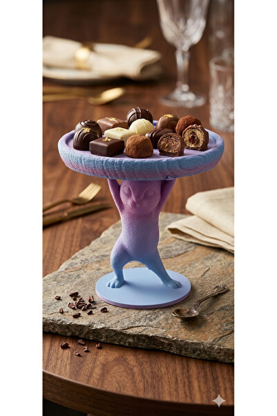 GLOBELUX Dekoratif Kedi temalı Sunumluk Çok Amaçlı Pratik Ev Gereçleri Kahve ...