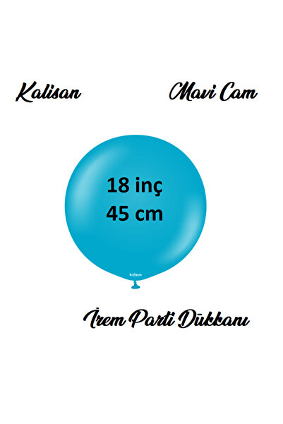 İrem Parti Dükkanı Retro Blue Glass Latex Balloon 2 Pieces 18 Inches 45 cm