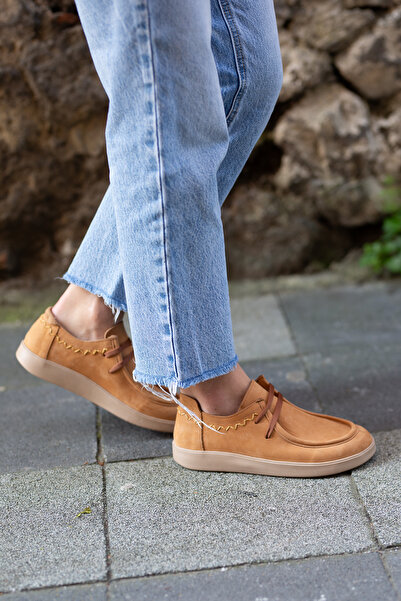 Venüs ERN-2611001 Hakiki Nubuk Deri Saraçlı Düz TABANLI ayakkabı