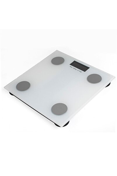 OEM White Electronic Bathroom Scale with LCD Display Body Fat Indicator & USB