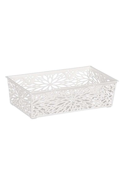 OEM White Plastic Storage Basket Flowers 1.1L