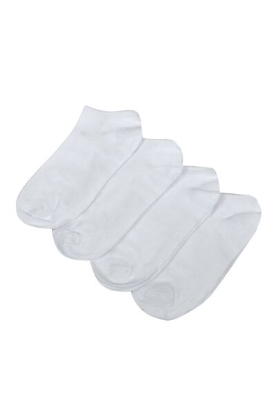 OEM Șosete pentru femei scurte, alb, set 4 perechi, mărimea 36-42 – confort z...