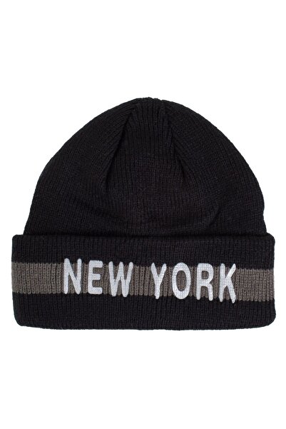 OEM Caciula Neagra Gri cu Imprimeu "New York" pentru Femei