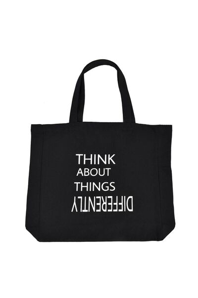 OEM Black Textile Bag Think Diffrently 40x10x40cm