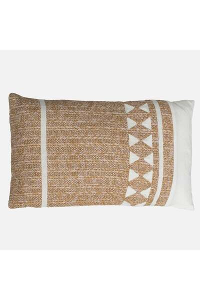 OEM Ecru Cushion with Braided Patterns 55x35cm