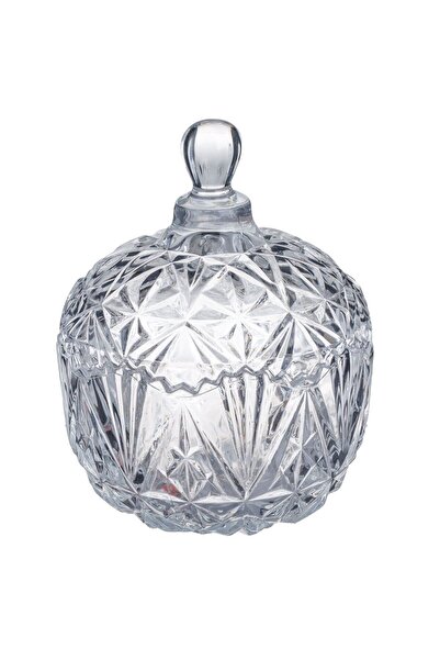 OEM Bomboniera din Sticla Transparenta cu Capac Model Reliefat 280ml