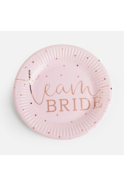 OEM Team Bride Pink Cardboard Party Plates Ø18cm - 6pcs