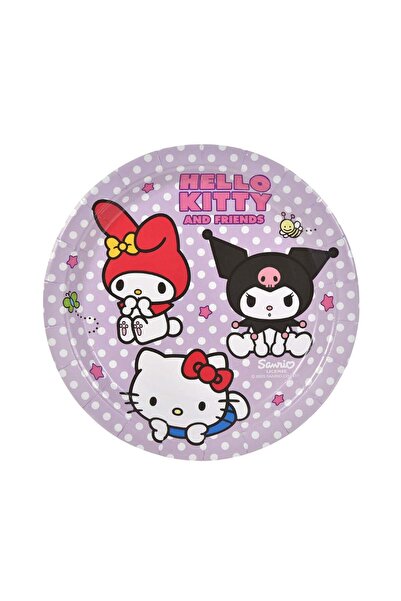 OEM Farfurii de Petrecere din Carton Lila cu Model Buline Hello Kitty & Frien...