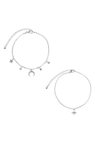 OEM Bratari de Picior Lant de Culoare Argintie Constelatie cu Stea Strass - 2buc
