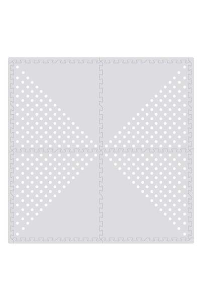 OEM Rug - Grey Modular Puzzle with White Dots 61.5x61.5x0.9 centimeters - 4pcs