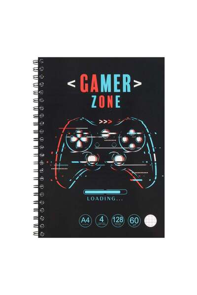 OEM Caiet A4 Matematica Coperta Neagra Gaming cu 4 Subiecte & Spirala - 128F