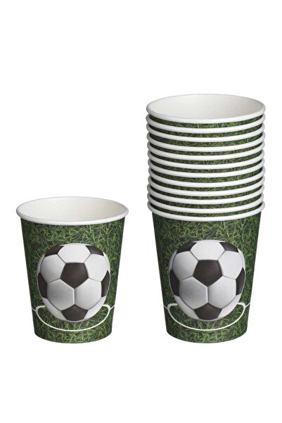OEM Χάρτινα ποτήρια πάρτι με σχέδιο ποδοσφαίρου 240ml - 12 τεμάχια