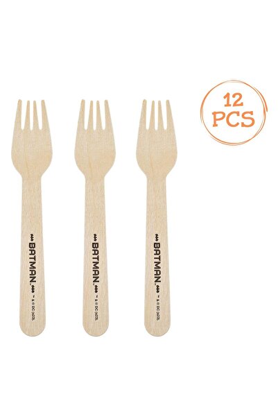 OEM Batman Party Wooden Forks 16 centimeters - 12pcs