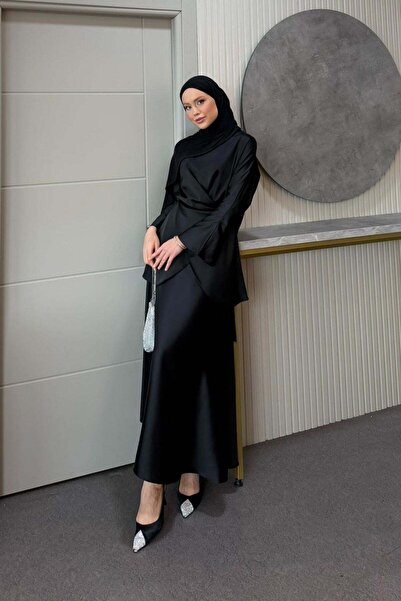 Hazamoda Σετ Σατέν Όλγα Μαύρο