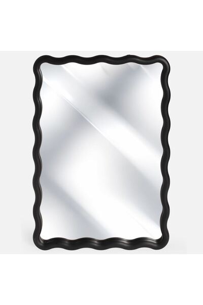 OEM Oglinda de Perete cu Rama Neagra Ondulata 43x61cm