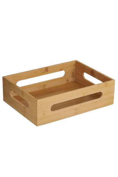 OEM Bamboo Organizer Box with Handles 30.5x22.3x9cm