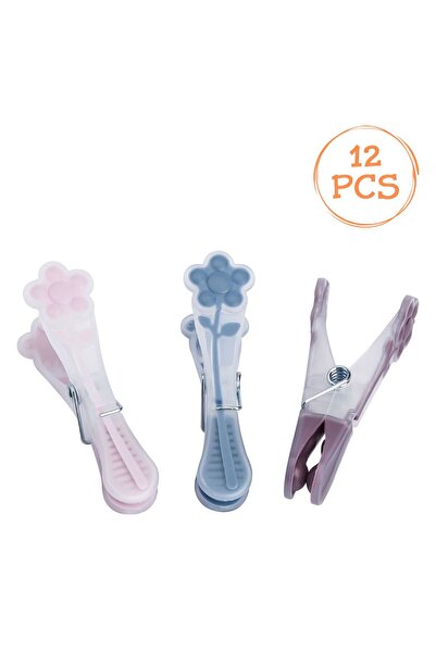 OEM Transparent Plastic Hooks Colorful Flower for Clothes 8 centimeters - 12pcs