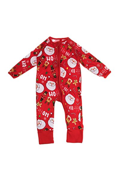 OEM Salopeta din Bumbac de Craciun Family Rosu Mos Craciun Ren "Ho Ho Ho" pen...
