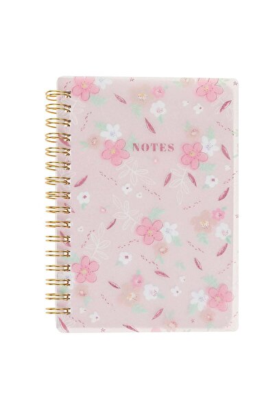 OEM Τετράδιο Α6 Ροζ Λουλούδια με Γκλίτερ - 80Φ