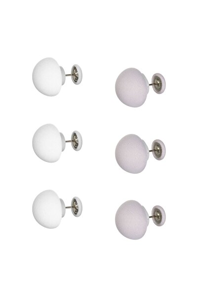 OEM Set of Grey and White Duvet Clips Ø2x3cm - 6pcs