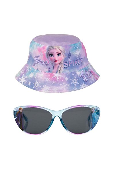 OEM Σετ από Γυαλιά Ηλίου σε Μπλε Λιλά και Καπέλο Ψαρά Έλσα του Frozen για Παι...