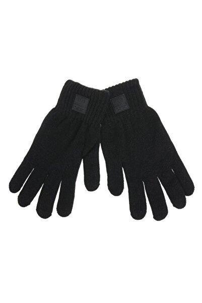 OEM Manusi Tricotate Negre cu Captuseala Fleece & Rubber Patch pentru Barbati