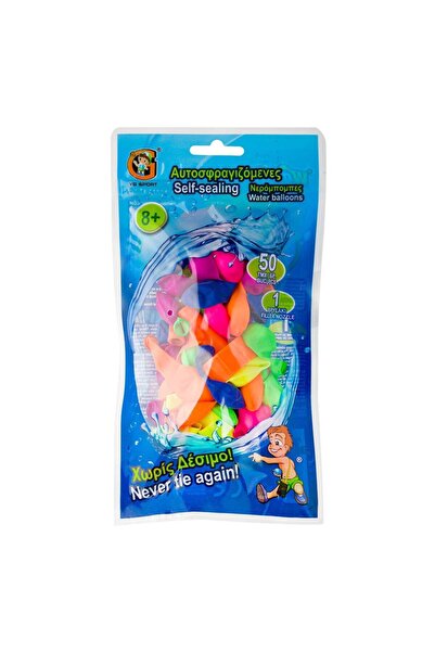 OEM Πολύχρωμα Μπαλόνια με Σύστημα Κλιπ & Αντάπτορα Νερού - 50 τεμάχια