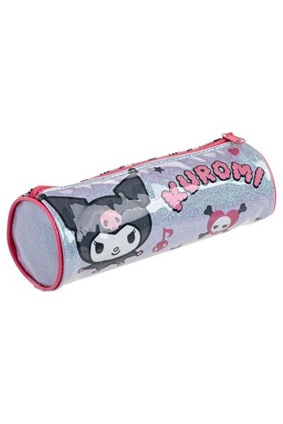 OEM Κυλινδρική Κασετίνα Λιλά Ολογραφική με σχέδιο Kuromi Ø8x22εκ.