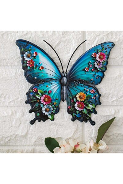 OEM Decorative Metallic Butterfly Blue 18x16cm