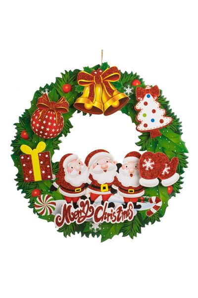 OEM Decoratiune Suspendabila de Craciun Coronita cu Figurine & Glitter 39x40cm