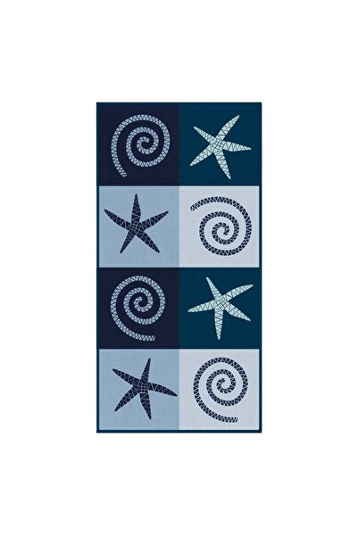 OEM Prosop din Bumbac Albastru Stele de Mare pentru Plaja 150x70cm
