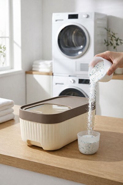 Marla Life 12 lt Toz Deterjan Saklama Kabı-Ölçü Kaplı -Kapaklı Plastik Deterj...