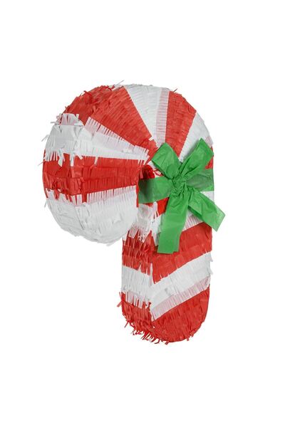 OEM Pinata Petrecere de Craciun in Forma de Baston Alb Rosu 30x10x48cm