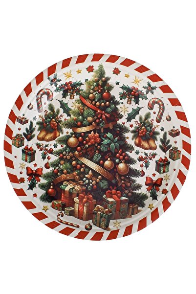OEM Christmas Cardboard Plates with Tree Pattern and Gifts 23 centimeters - 1...