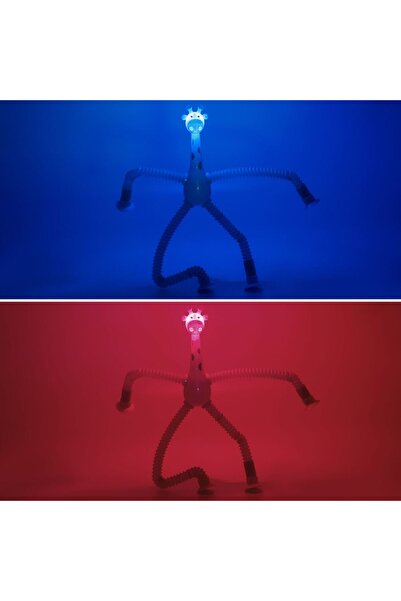OEM Jucarie Fidget Pop Girafa cu Picioare Tub & Lumina 18cm