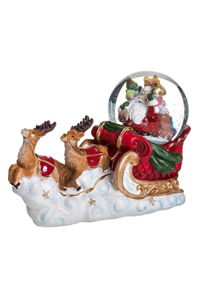 OEM Decoratiune de Craciun Sanie cu Glob cu Zapada Mos Craciun & LED 18x7x10cm