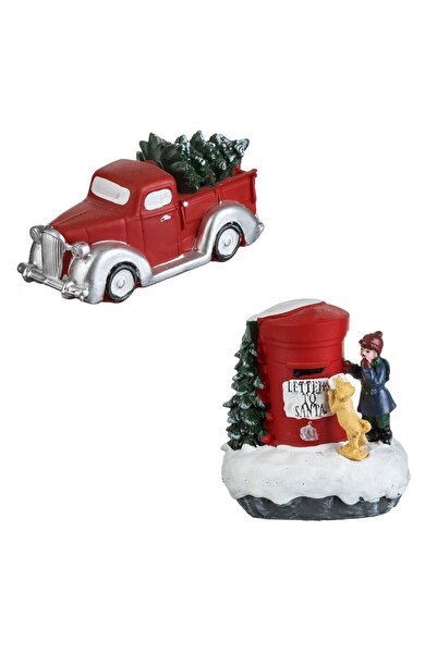 OEM Φιγούρες Χριστουγεννιάτικης Σκηνής: Φορτηγό & Γραμματοκιβώτιο - 2 τεμάχια