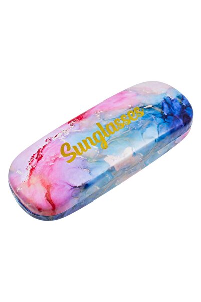 OEM Husa Dreptunghiulara Dura Colorata Marble cu Folie Aurie pentru "Sunglass...