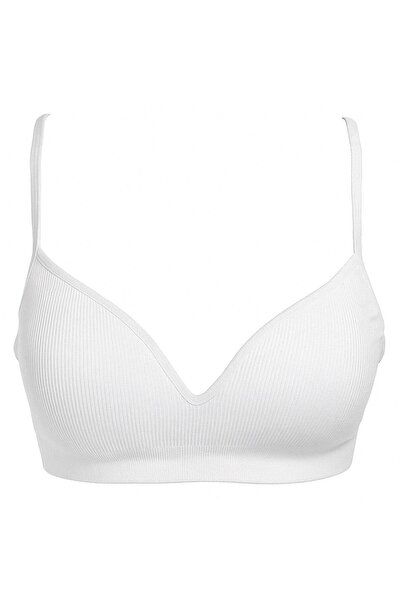 OEM Sutien Dama Ribbed Alb cu Burete Medium