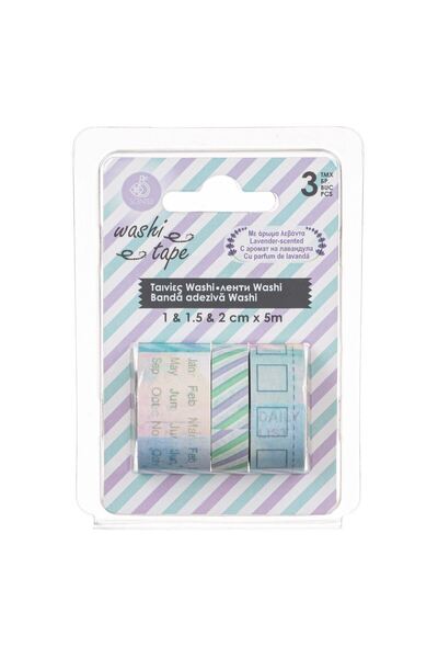 OEM Banda Washi Tape cu Aroma de Lavanda Calendar Dungi 5m x 1 & 1.5 & 2cm - ...