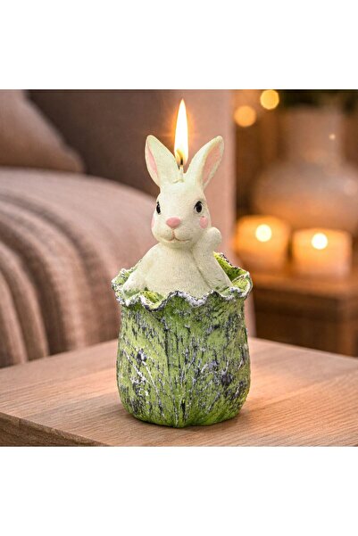 OEM Διακοσμητική Πασχαλινή Λαμπάδα Κουνέλι με Τσάντα Ø7x15εκ.
