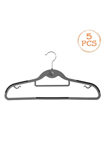 OEM Gray Plastic Hangers Antislip 44.5 centimeters - 5pcs
