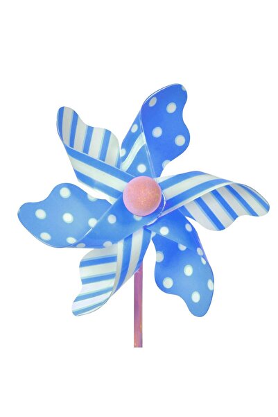 OEM Mini Wooden Windmill White Blue 27cm