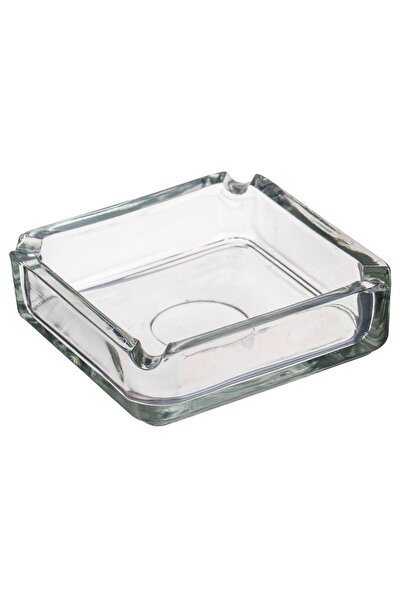 OEM Scrumiera Patrata din Sticla Transparenta 9,5x9,5 centimetri