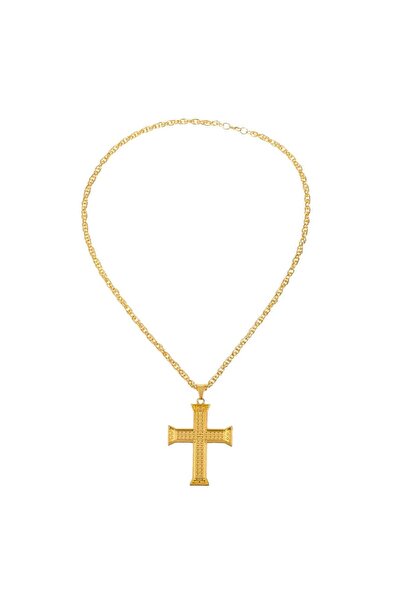 OEM Χρυσή αλυσίδα με σταυρό, αξεσουάρ μόδας, 43 εκατοστά