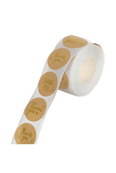 OEM Στρογγυλές Αυτοκόλλητες Ετικέτες Κραφτ  "Ευχαριστώ " για Τσάντες Δώρων - ...