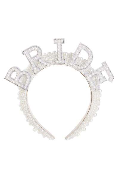 OEM Coronita Par Allba "Bride" cu Margele & Strass pentru Mireasa